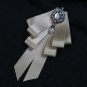 Pearl Rhinestone Dangle Wedding Men Pre Tied Pink Purple Bow Tie Neck Tie