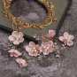 Wedding Bridal Red Pink Cream White Star Flower Pearl Tiara Pin Sticks Set
