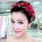 Bridal Wedding Cream Pink Flower Gold Tone Holo Hair Tiara Headpiece Accessories