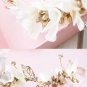 Bridal Wedding Cream Pink Flower Gold Tone Holo Hair Tiara Headpiece Accessories