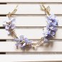 Bridal Wedding Cream Pink Flower Gold Tone Holo Hair Tiara Headpiece Accessories