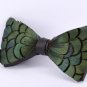 Bridal Party Wedding Men Pre Tied Vintage Bow Tie Neck Natural Feather Tie