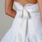 Bridal Rhinestone Crystals White/Ivory/Black Satin Sash Wedding Applique Belt