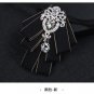Crystal Rhinestone Dangle Wedding Men Pre Tied Color Ribbon Tie Neck Tie
