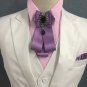 Mens Pre Tired Self Bow Tie Adjustable Black Rhinestone Bowtie With Handkerchief