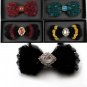 Blue Red Yellow Feather Crystal Wedding Men Pre Tied Vintage Bow Tie Neck Tie