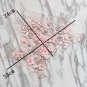1 Pair Pink Bridal Wedding Pearl Beaded Flower Floral Cream Lace Applique