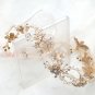 Bridal Gold Pearl Vintage Leaf Crystal Headpiece Wedding Hair Tiara Accessories