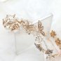 Bridal Gold Pearl Vintage Leaf Crystal Headpiece Wedding Hair Tiara Accessories