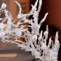 Bridal Silver Crystal Pearl Beads Wedding Princess Crown Hair Accessories