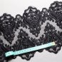 12 inch Bridal Wedding Black Embroidered Lace Beaded Pearl Sequin Trim