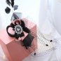 Black Veil Feather Headband Crystal Pink Bow Christmas Accessories