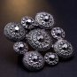 A Pair Black Grey Rhinestone Crystal Wedding Bridal Vintage Shoe Clips