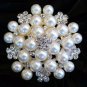 Freshwater Pearl Ivory Nature Pearl Brooch Pin Jewelry Wedding Cake Accessories