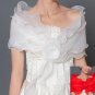 White Big Rose Cape Stole Wrap Shrug Bridal Shawl Wedding Scarf