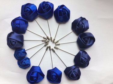 2 Pcs Mens Flower Lapel - Blue Flower Rose Lapel Pins Wedding Boutonnieres