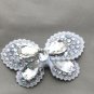 2 pcs x Fashion Butterfly Stone Silver Tone Shoe Applique Patch