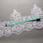 Wedding Off White Embroidered Flower Lace Trim Bridal Veil trim Per 24 inch