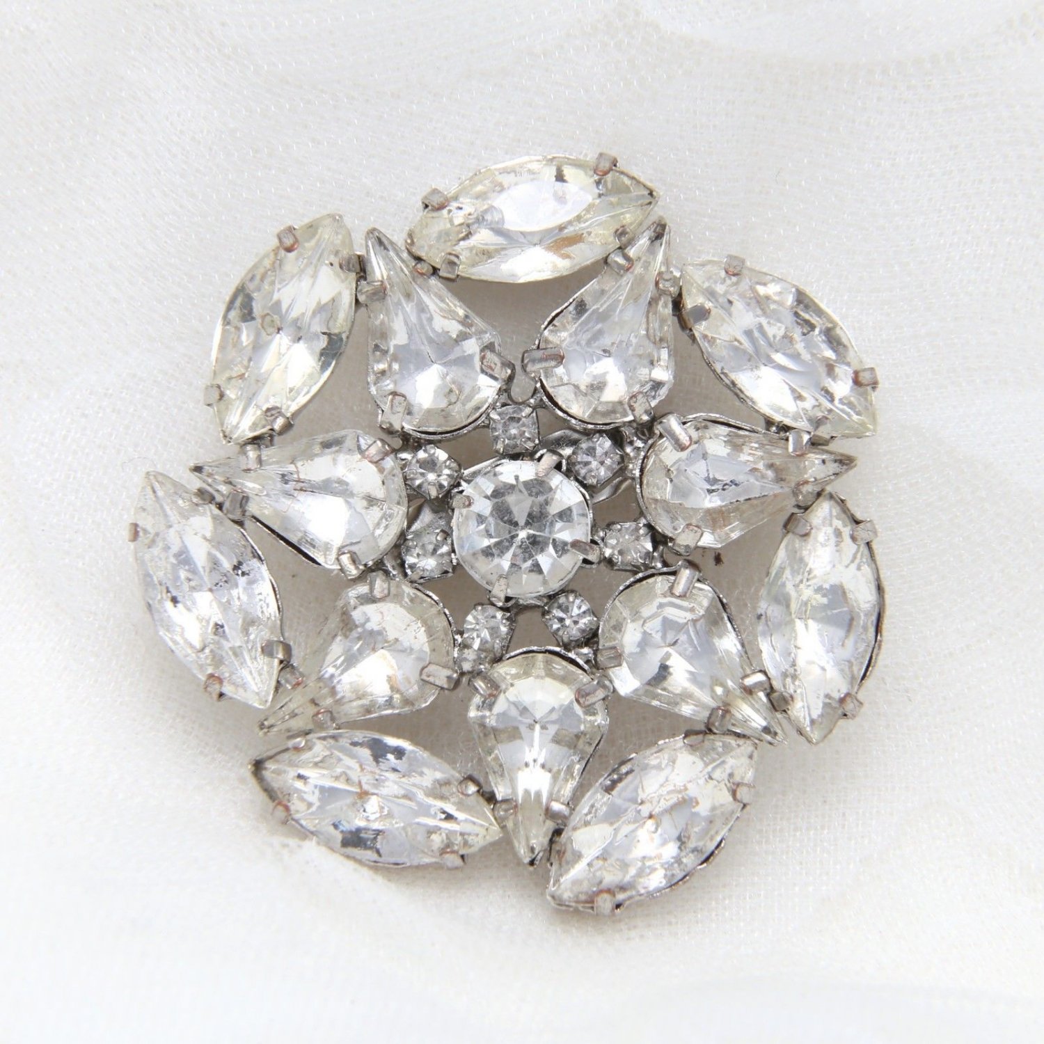 Round Marquise Crystal Wedding Rhinestone Brooch Pin Jewelry Bridal Accessories