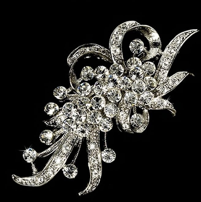 Vintage Style Rhinestone Crystal Jewelry Wedding Brooch Pin