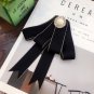 Black Ribbon British Tie Women Accessories  Bow Collar Fashion Brooch Pin