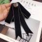 Black Ribbon British Tie Women Accessories  Bow Collar Fashion Brooch Pin