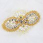 Wedding Gold Baby Shoes Rhinestone Crystal Golden Ivory Pearl Iron Sew Applique