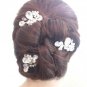 Vintage Flower Sparkling Teardrop Rhinestone Crystal Pearl Wedding Hair Comb