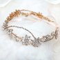 Wedding Rhinestone Crystal Flower Gold Holo Pearl Hair Tiara Bridal Headpiece