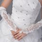Ivory Sequin Flower Fingerless Lace Wedding Accessories Elbow Gloves