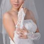 Ivory Sequin Flower Fingerless Lace Wedding Accessories Elbow Gloves