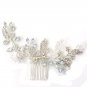 White Opal Bridal Beads Rhinestone Comb Wedding Hair Head Crystal Headpiece
