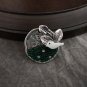 Birds Flower Green Brooch Pin Bow Style Lovely Jacket Sweater