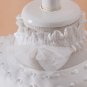 Cream White Baby Girl Wedding Christmas Lace Pearl Dress With Headpiece Band 6M