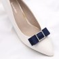 Black/Navy Blue/Pink/Red Bow Rhinestone Crystal Wedding Bridal Shoe Clips Pair