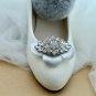 2pcs x Gold Silver Faux Leather Flower Style Crystal Fashion Shoe Clips