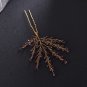 Purple Clear Gold Flower Wedding Hair Crystal Headpiece Hair Sticks Pin