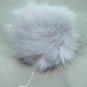 4"/6",Light Gray Grey Faux Fur Pom Pom Fox Accessories Winter Keychain Handbag