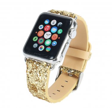 Apple Watch Black Silver Gold Stripe Bracelet Wristwatch iWatch Watch Band