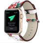 Apple Watch Flower Pattern Leather Stripe Bracelet Wristwatch iWatch Watch Band
