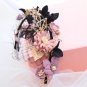 Black Feather Headband Crystal Purple Flower Gold Hairpiece Accessories