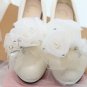 2 pcs Wedding Ivory Cream Flower Handmade Organza Wedding Shoe Clips