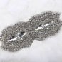 Bridal Beaded Rhinestone Crystal Sash Wedding Dress Belt Iron Sew on Applique