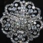 Bridal Dress Clear Rhinestone Crystal Heart Flower Brooch Pin Wedding Jewelry