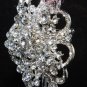 Bridal Dress Clear Rhinestone Crystal Heart Flower Brooch Pin Wedding Jewelry