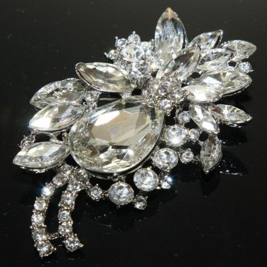 Bridal Wedding Handmade Headpiece Rhinestone Crystal Hair Alligator Clip