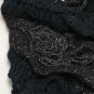 Winter Fashion Gold Thread Big Rose Women Wool Shawl Black Long Scarf