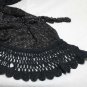 Winter Fashion Gold Thread Big Rose Women Wool Shawl Black Long Scarf