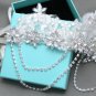 Wedding Lace Flower Rhinestone Crystal Hair Princess Bridal Tiara Headpiece