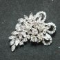 Wedding Bridal Leaf Flower Rhinestone Crystal Brooch Pin Jewelry Accessories